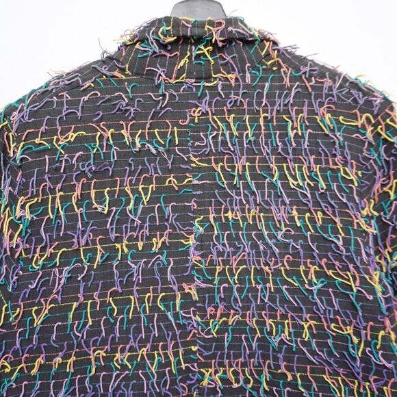 Car Pool Couture Multi Color Boho Fringe Jacket 100% Cotton M - Picture 7 of 12